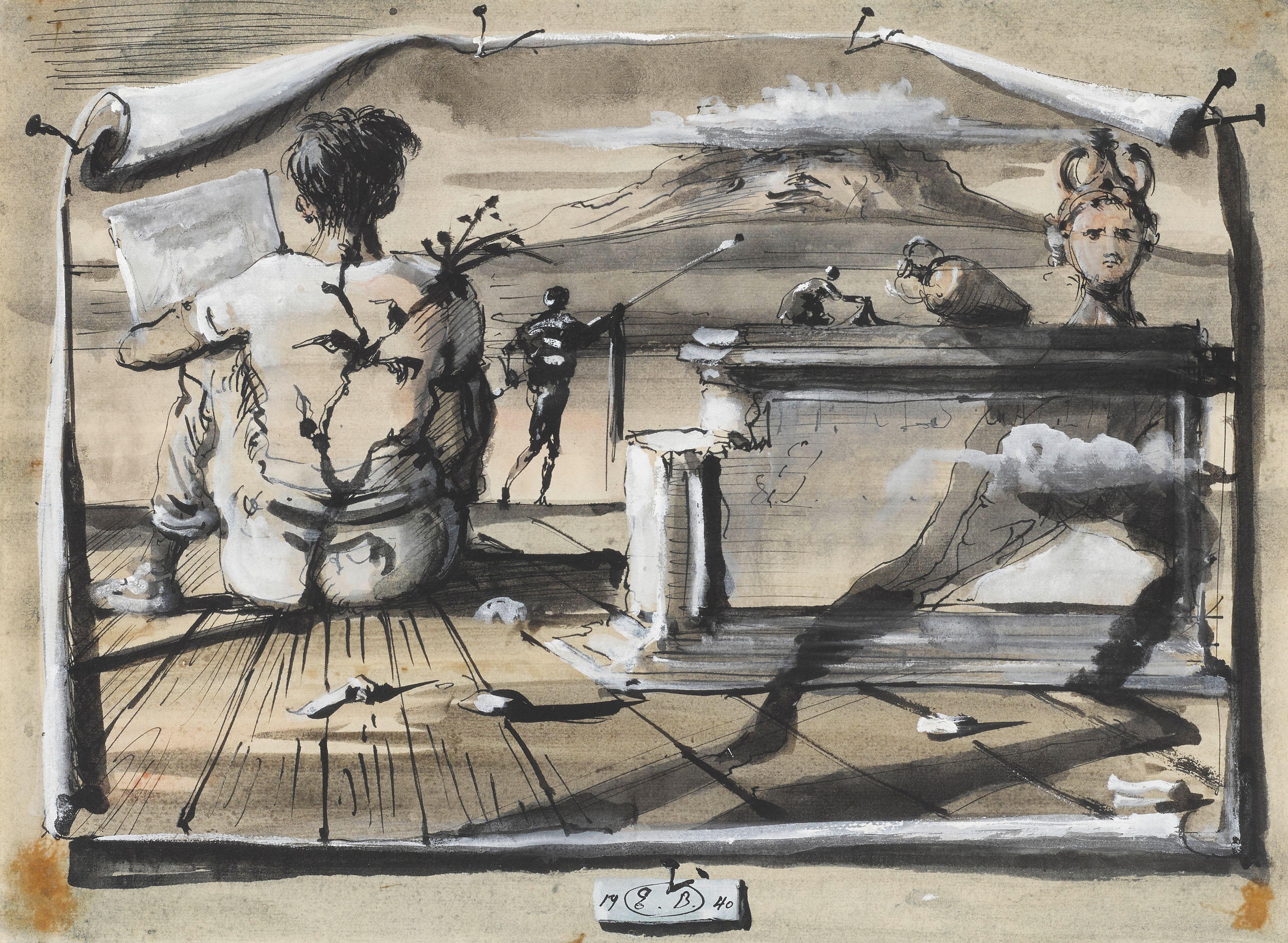 Eugene Berman - Figures in a Landscape