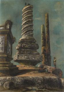 Eugene Berman - Il sarcofago e le colonne