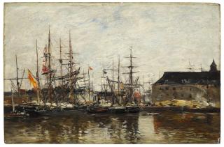 Eugène Boudin - Anvers. Trois-mats à quai
