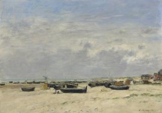 Eugene Boudin - Berck, barques échouées sur la plage
