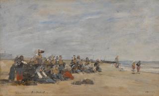 Eugène Boudin - Berck, Groupe De Pêcheuses Assises Sur La Grève
