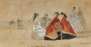 Eugène Boudin - Crinolines Sur La Plage De Trouville