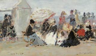 Eugene Boudin - Crinolines sur la plage, Trouville
