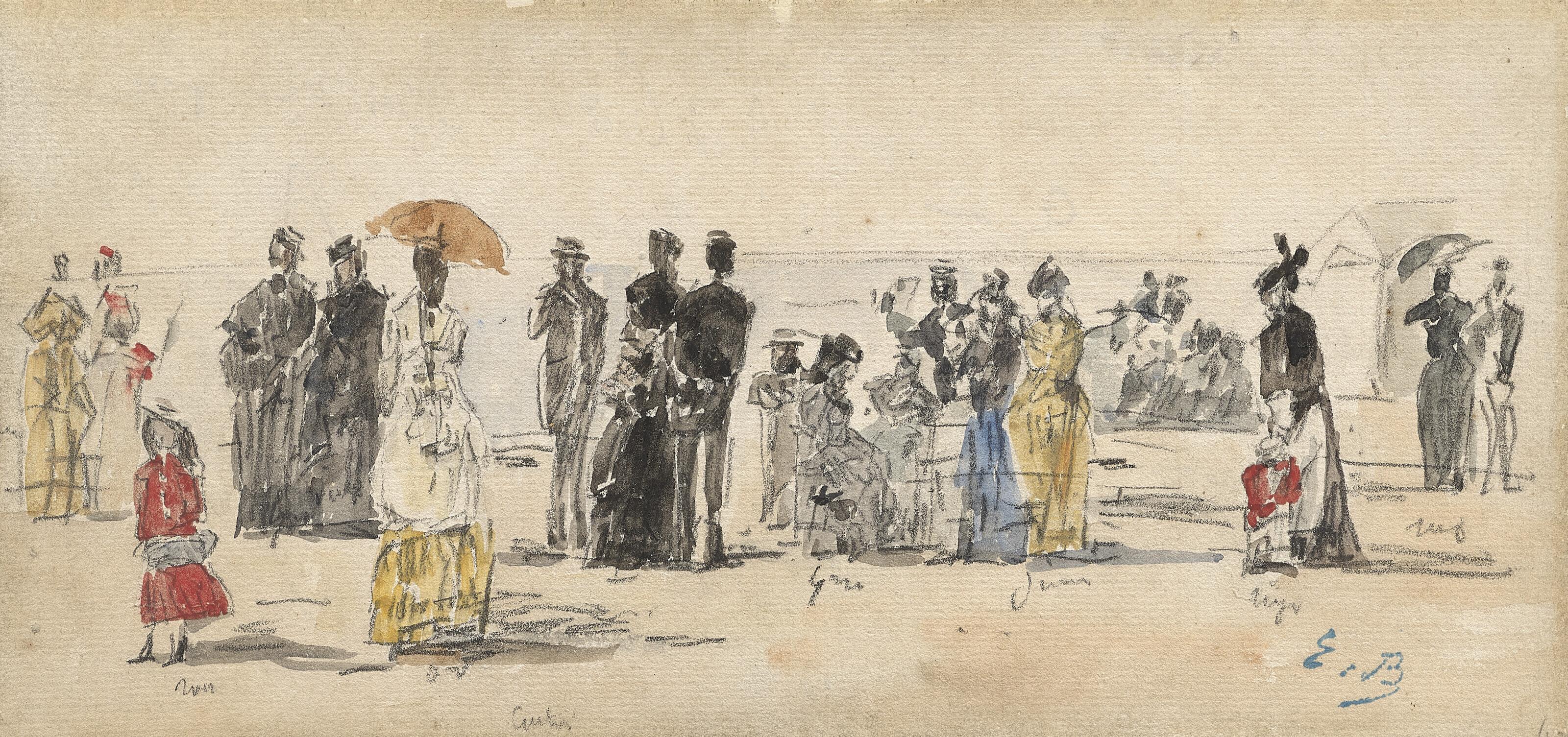 Eugène Boudin - Crinolines sur la plage