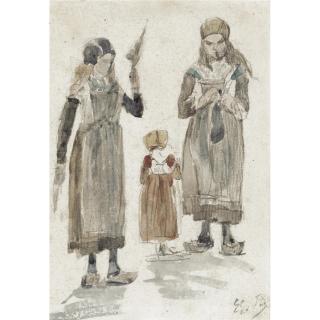 Eugène Boudin - Étude De Jeunes Bretonnes