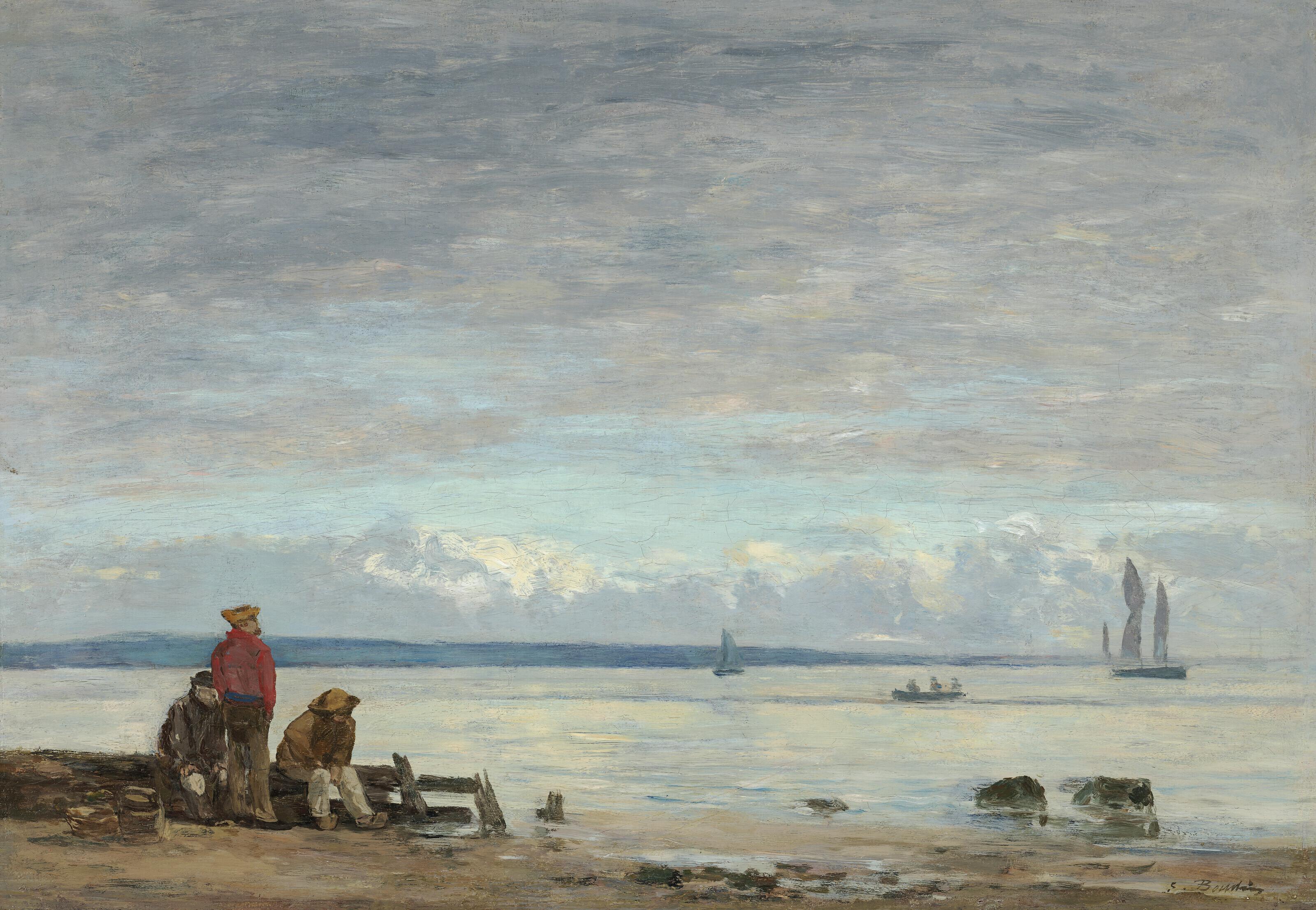 Eugène Boudin - Honfleur. Pêcheurs sur la grève