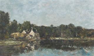 Eugène Boudin - Hôpital-Camfrout, le moulin vert