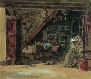Eugène Boudin - Intérieur Breton