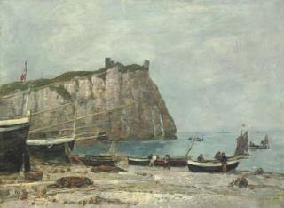 Eugène Boudin - La Falaise D\'Aval, Etretat