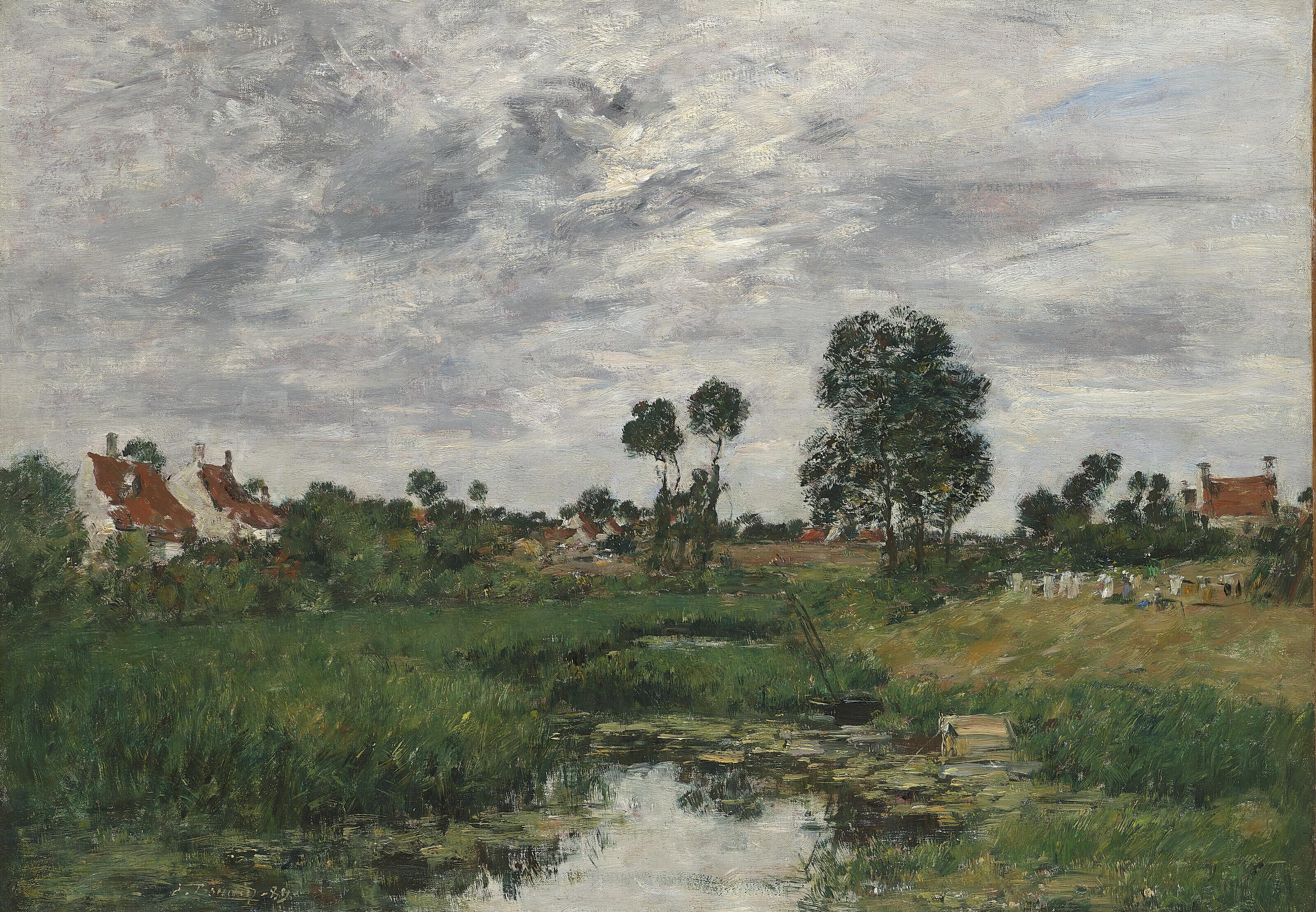 Eugène Boudin - La Maison du fermier, environs de Dunkerque