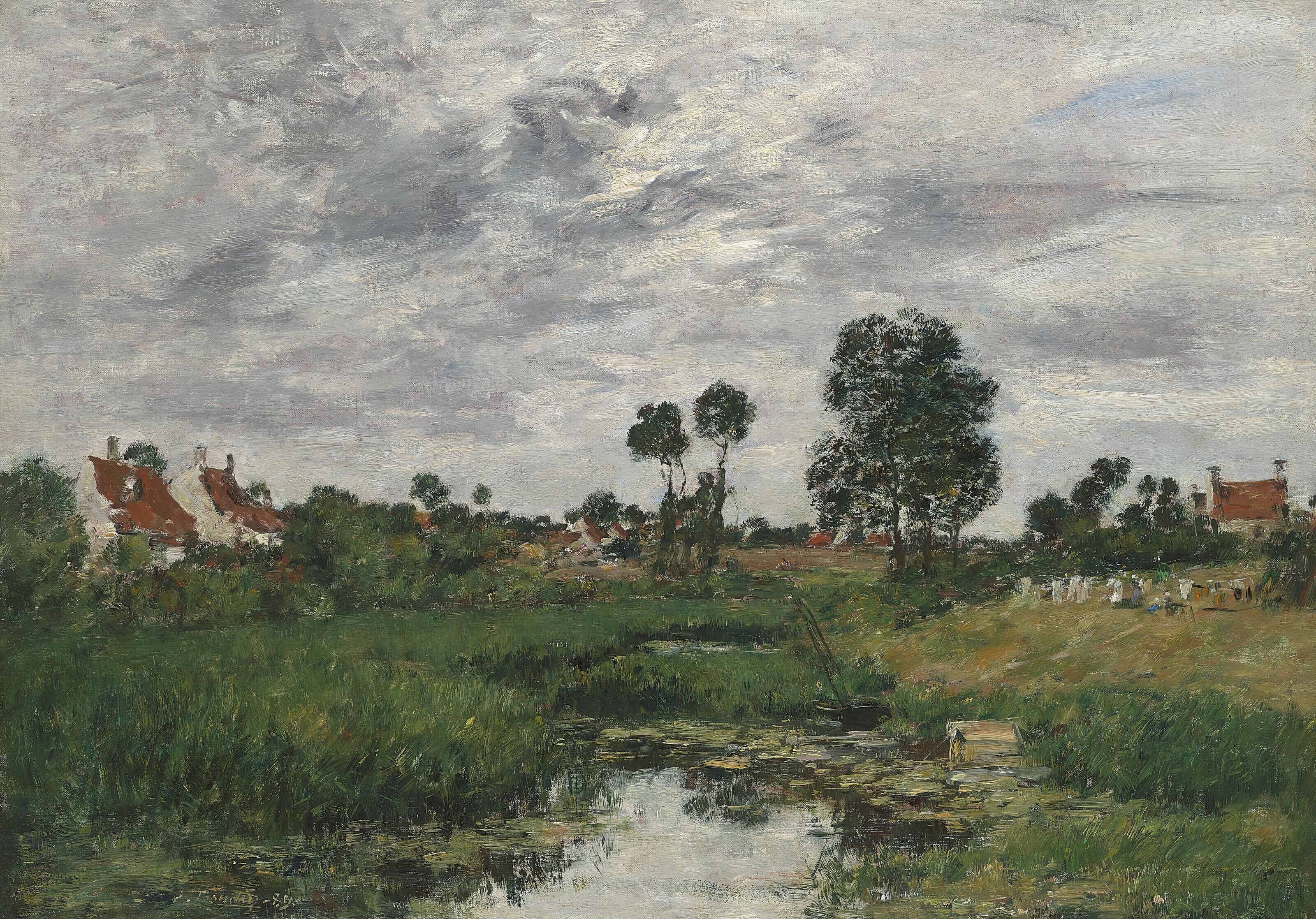 Eugène Boudin - La maison du fermier, environs de Dunkerque