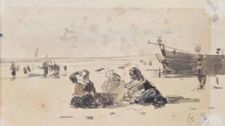 Eugene Boudin - La plage de Berck, mare basse