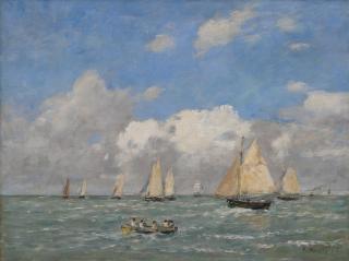 Eugène Boudin - La Sortie Des Barques À Trouville