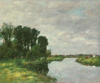 Eugène Boudin - La Touques à Saint-Arnoult