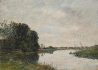 Eugene Boudin - La Touques à Saint-Arnoult