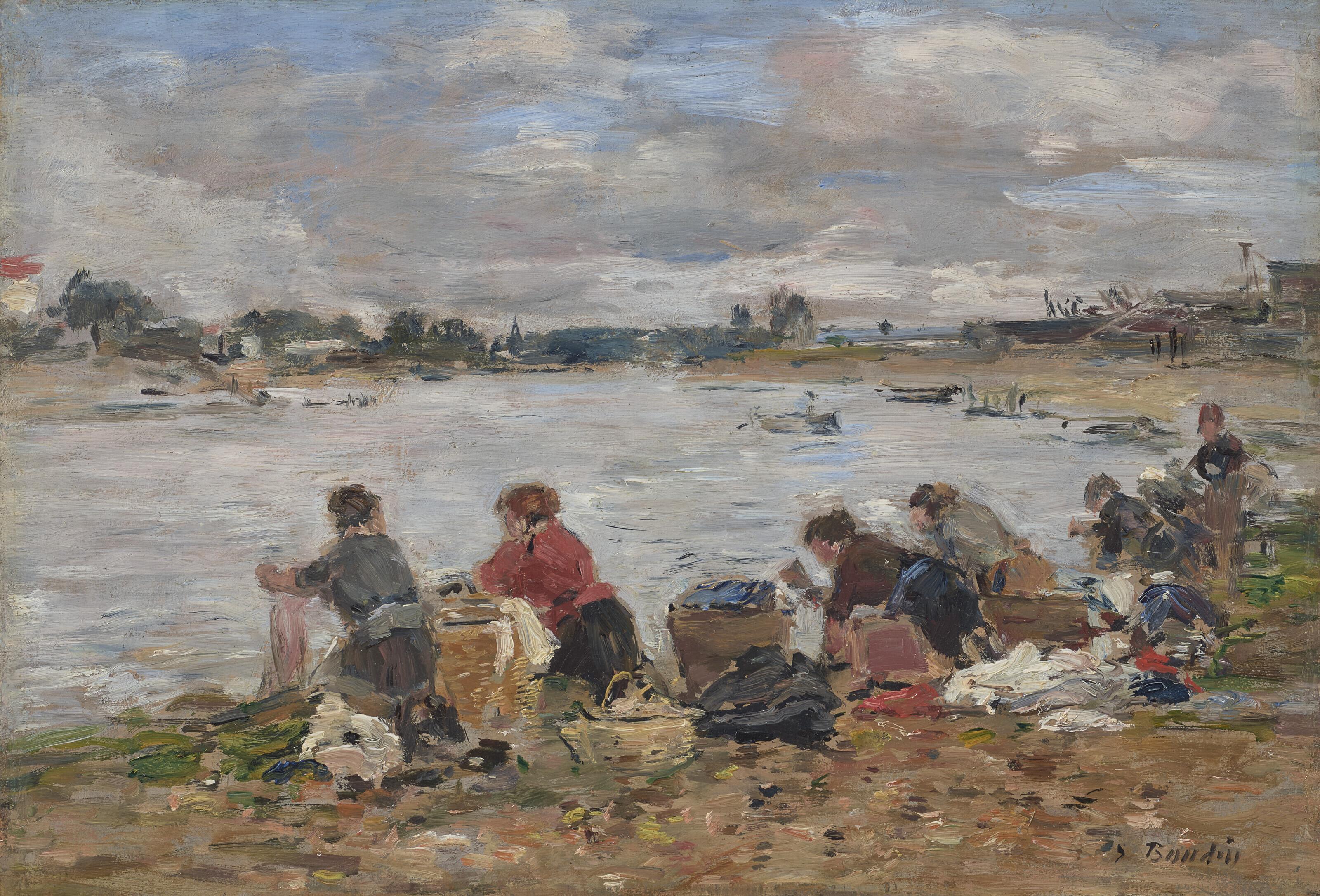 Eugène Boudin - Laveuses au bord de la Touques
