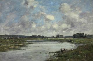Eugène Boudin - Laveuses au bord de la Touques