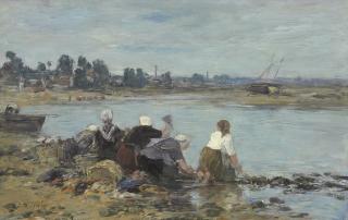 Eugene Boudin - Laveuses au bord de la Touques