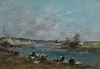 Eugene Boudin - Laveuses sur un des bras de la Touques