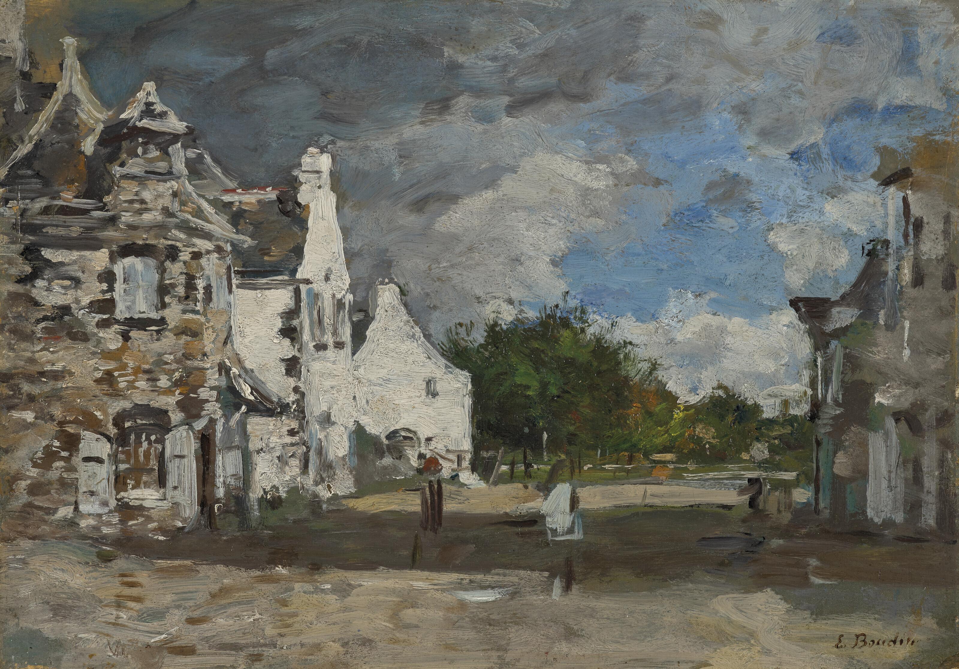 Eugène Boudin - Le Faou, un coin du village