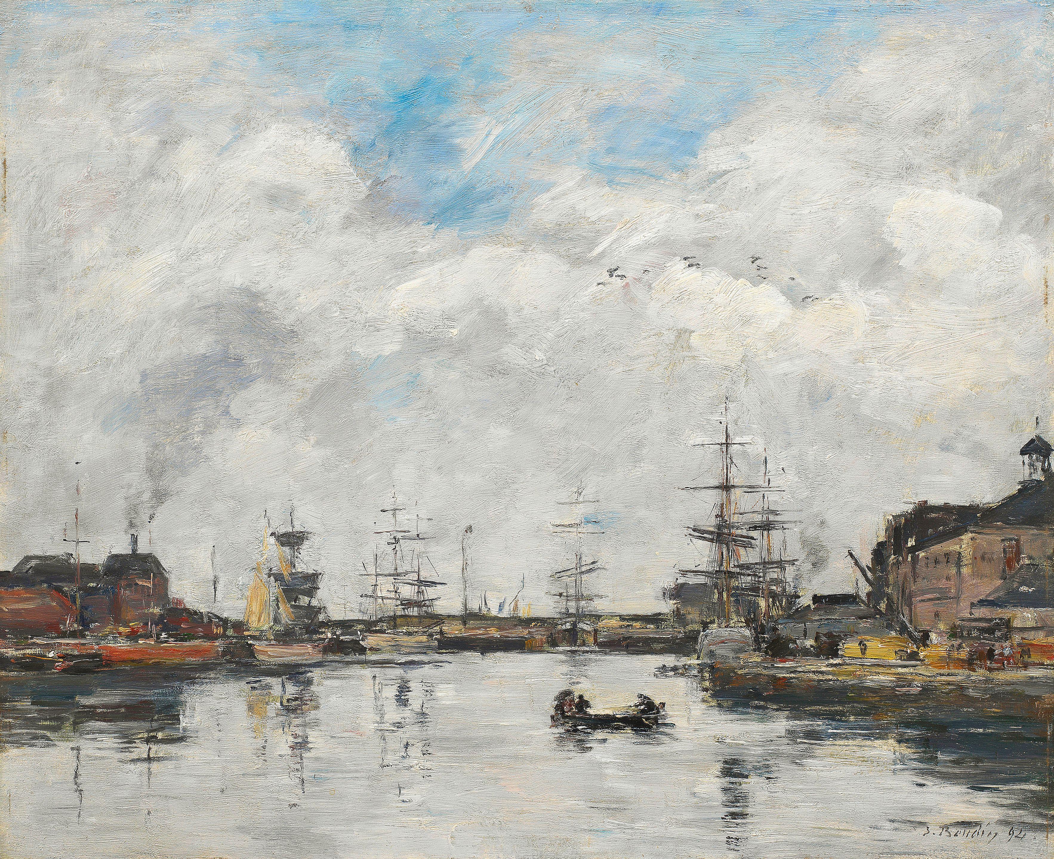 Eugène Boudin - Le Havre. Le bassin de la barre