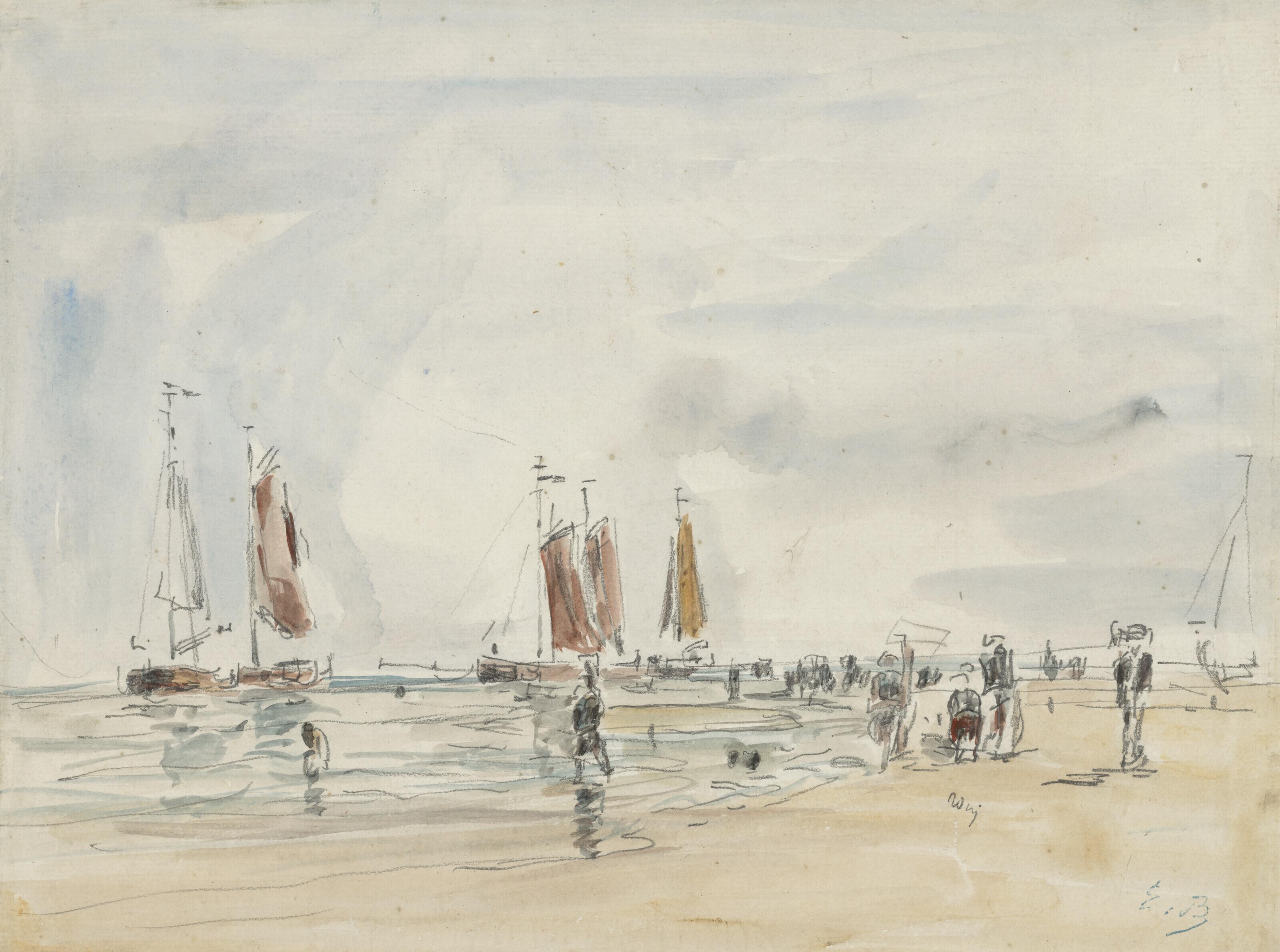 Eugène Boudin - Les environs de Scheveningue. Marée Basse