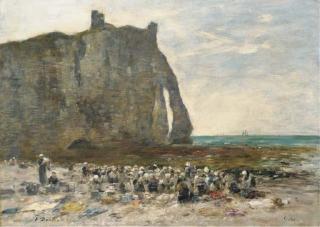 Eugène Boudin - Les laveuses d\'Etretat