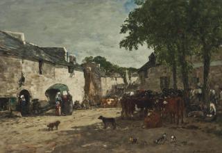 Eugene Boudin - Marché aux bestiaux à Daoulas