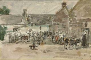 Eugene Boudin - Marché breton