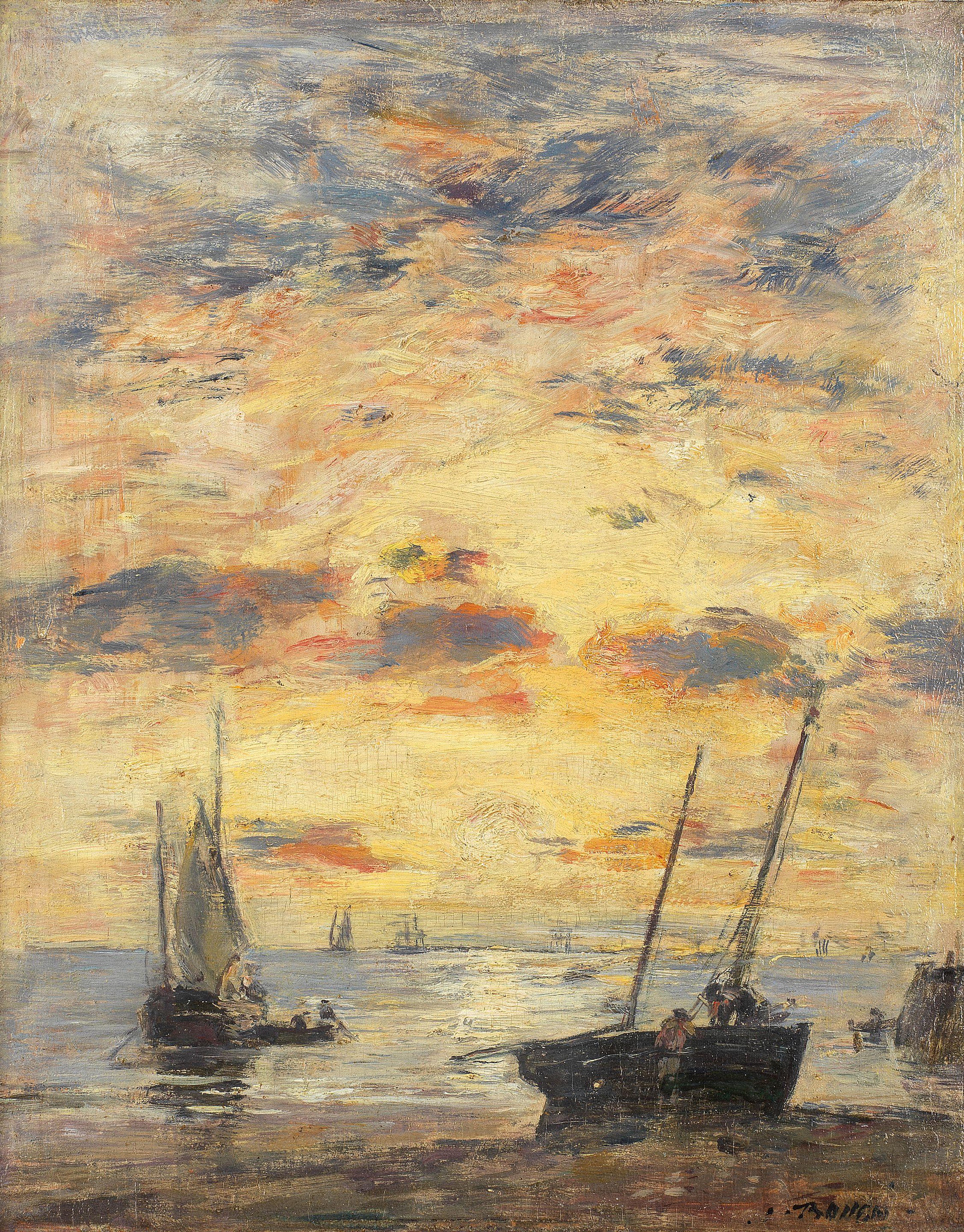 Eugène Boudin - Marée basse. Coucher de soleil