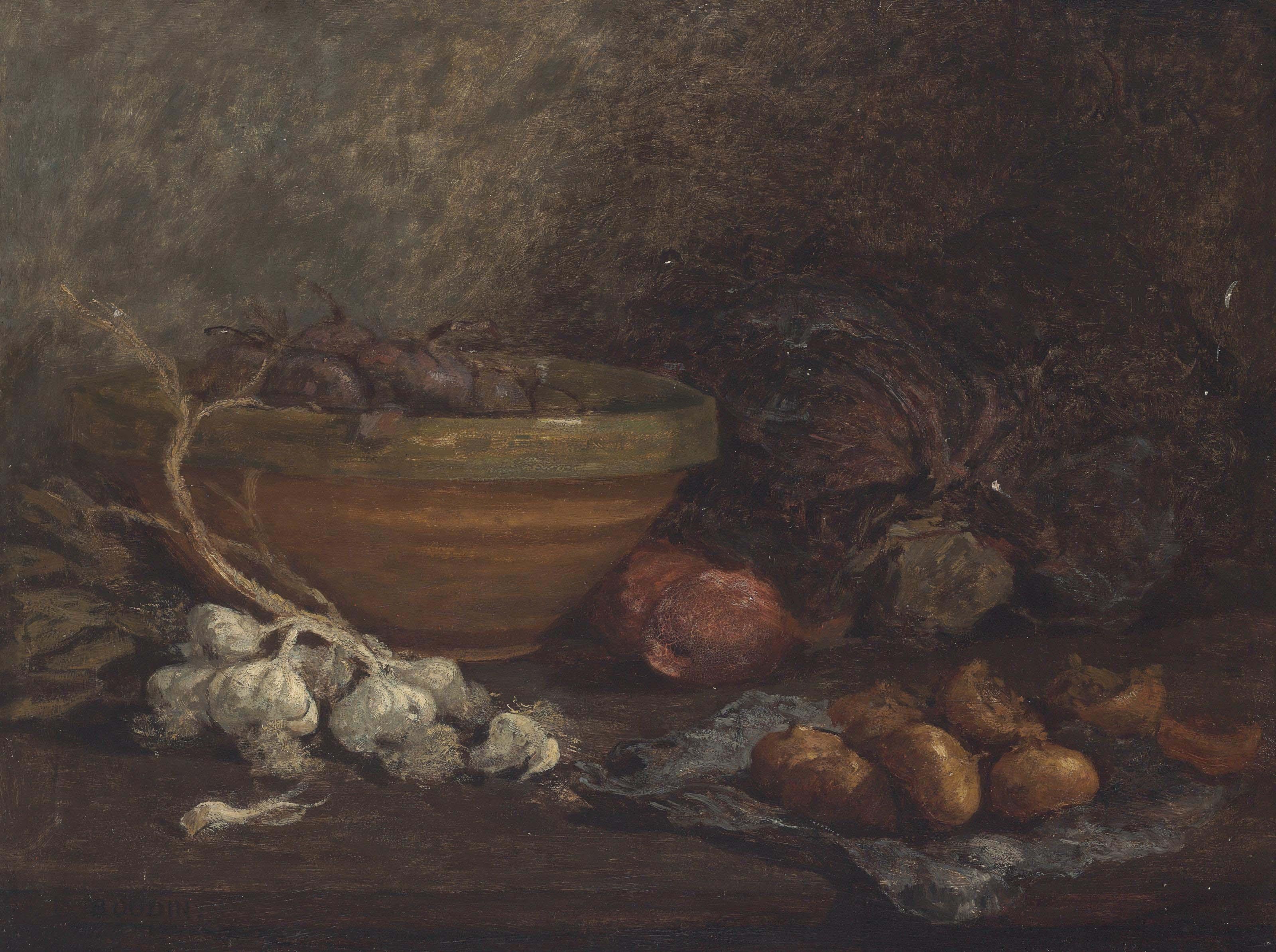 Eugene Boudin - Nature Morte Aux Oignons