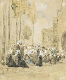 Eugène Boudin - Pardon en Bretagne
