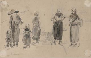 Eugène Boudin - Pêcheuses et enfants