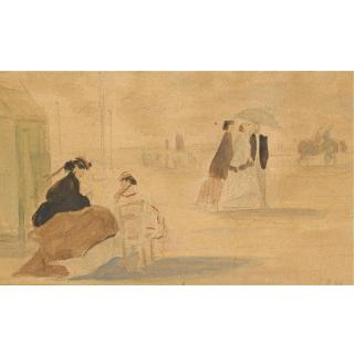 Eugène Boudin - Personnages Au Bord De La Plage
