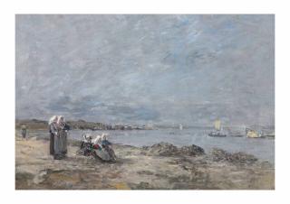 Eugène Boudin - Plougastel. Femmes attendant le bac