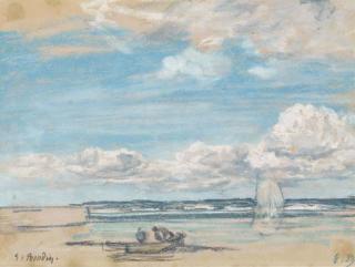 Eugène Boudin - Rivage aux environs de Trouville. Marée basse