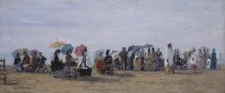 Eugene Boudin - Scène de plage à Trouville