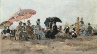 Eugene Boudin - Scène De Plage Aux Environs De Trouville