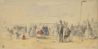 Eugène Boudin - Scène de plage