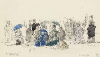Eugène Boudin - Scène de plage