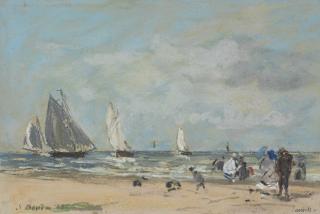 Eugene Boudin - Sur la plage de Trouville