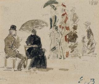 Eugene Boudin - Sur la plage (étude)