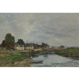 Eugène Boudin - Touques, Le Vieux Port À Marée Basse