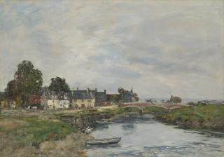 Eugène Boudin - Touques, le vieux port à marée basse
