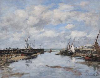 Eugene Boudin - Trouville, les jetées, marée basse