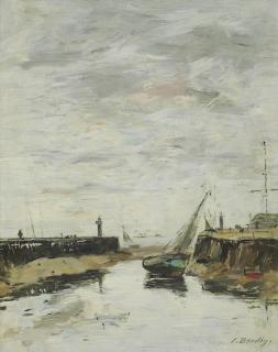 Eugene Boudin - Trouville, les jetées marée basse