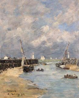 Eugene Boudin - Trouville. Les Jetées. Marée Basse