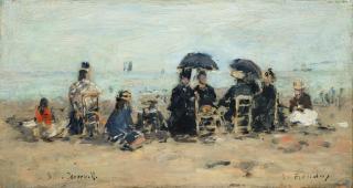 Eugène Boudin - Trouville, Scène De Plage
