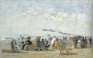 Eugène Boudin - Trouville, Scène de Plage