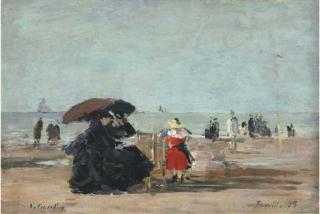 Eugène Boudin - Trouville, scène de plage